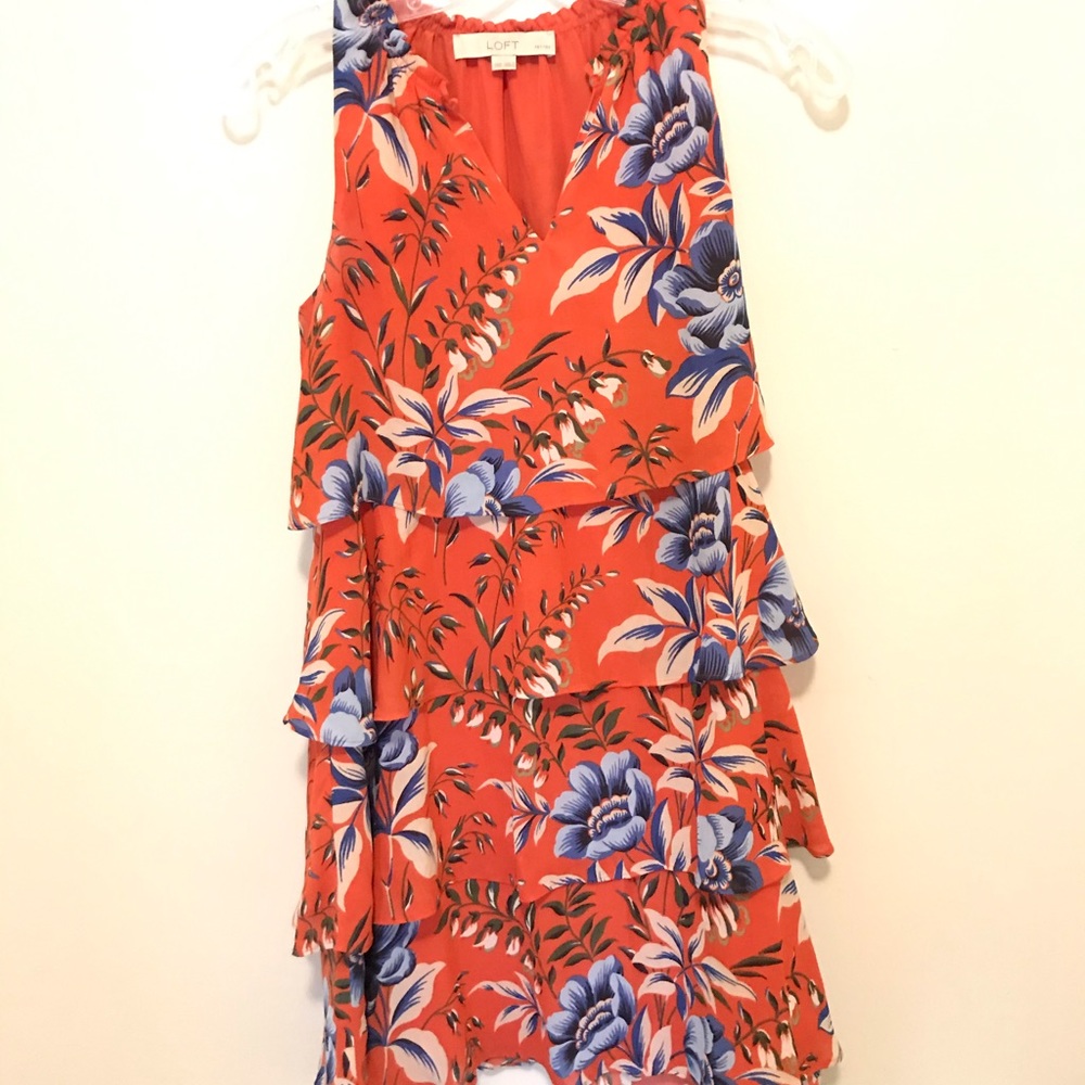 Loft Brand gorgeous orange layered dress